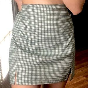 NWOT SHEIN Green Plaid A-Line Miniskirt